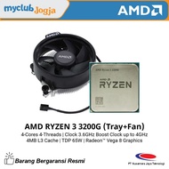 AMD Ryzen 3 3200G Processor Tray + AM4 Fan with VGA Radeon Vega 8
