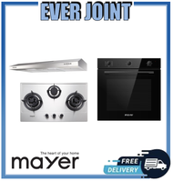 Mayer MMSS773 [75cm] 3 Burner Stainless Steel Hob + Mayer MMSL901SM [90cm] Slimline Hood + Mayer MMDO8R [60cm] Built-in Oven with Smoke Ventilation System Bundle Deal!!