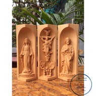Catholic Altar - Mini Wooden Altar Set Thank You giuse & Lord Triumph 15cm high - Catholic gift