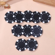 sun 10 Pcs ABS Plastic Poker Chips Casino Texas Hold'em Poker Metal Coins 11.5g Chips Poker Game Chi