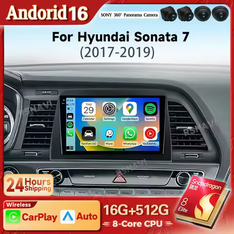 Android 16 Carplay Auto 2K Screen Car Radio Multimedia Player For Hyundai Sonata 7 LF 2017 - 2019 Au