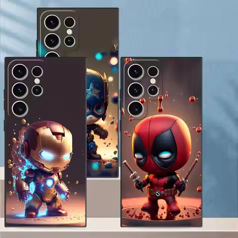 Cute Marvel Iron Man Phone case for Samsung Galaxy S25 Plus Ultra S24 S23 Plus Ultra FE S22 S21 S20