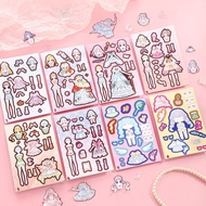 Set of stickers to change girl's costumes in many designs 11*16cm