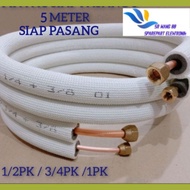 Pipa AC artic 5 meter siap pasang 1/4-3/8