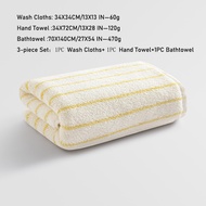 codSmall Towel Cotton Stripe 2PCS Hand Towel Kids Thick Bathroom Highly Absorbent Blue Adult Wipes H