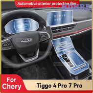แผงหน้าปัดรถยนต์ Gps เกียร์รถยนต์ระบบนำทางด้วย HDHRE สติกเกอร์ฟิล์มป้องกันหน้าจอนำทางสำหรับ Chery Tiggo 4 Pro Tiggo 7 Pro 2022ป้องกันรอยขีดข่วน-2024 KYRKM