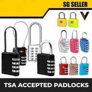 [SG SELLER] TSA Accepted Luggage Locks Digit Or Key Combination Steel Padlocks for Suitcases &amp; Baggage Travel Bag Lockers, Gym, Bike