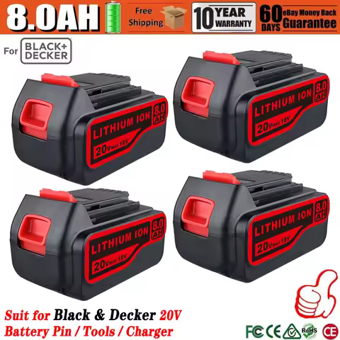 1/2/4Pcs LB2X4020 8.0Ah Replace for Black & Decker 20V Battery Pin LBXR20-OPE LB20 LBX20 LB2X4020-OP