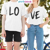 PRINTCIOUS LO-VE Couple T-shirt For Men & Women | Graphic Tees/Couple Clothes/Viral Couple Shirt/Baj