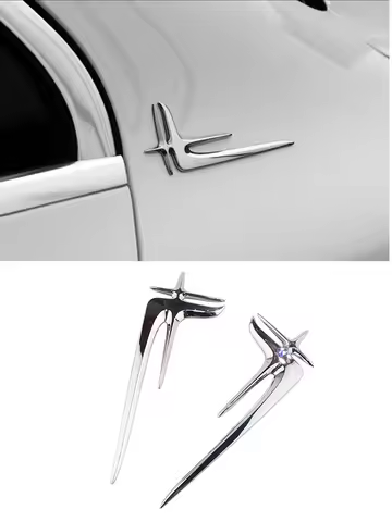 2Pcs 3D Badge Emblem Side Body Decor Trim For Mercedes Benz AMG W211 W203 W204 A180 A200 B180 B200 C