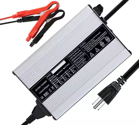 36V/43.8V 10A Lifepo4 Charger with Cooling Fan Lithium Battery Charger Multiple Protection Functions