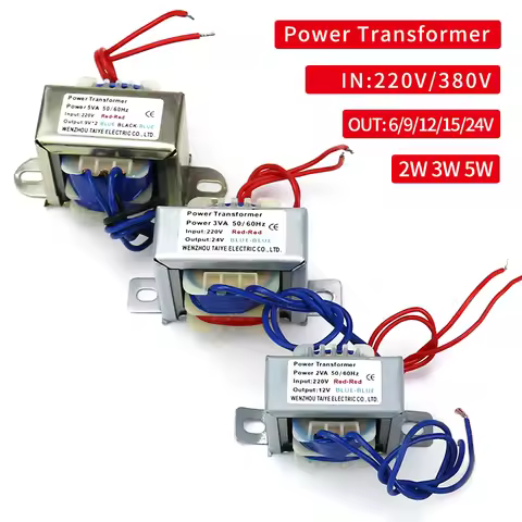Mini EI Power Transformer AC-AC 220V Input 6V 9V 12V 15V 24V Transformer Double 12V 9V-0-9V 2W/VA El