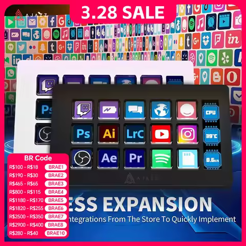 AJAZZ AKP153E Multifunctional Console Panel Desktop Assistente 15 Macro Keys Trigger Actions Custom 