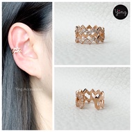 Ear Cuff งานเพชรซิกแซก 2 แถว สี Pink Gold (1 ชิ้น)