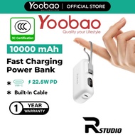 Yoobao 3C Powerbank 10000mAH 20W Fast Charging Mini Size w Built-in Type C Cable  (PD 20W/ QC 3.0/ S
