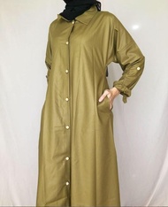 4Season_Hijab 4 Season Hijab - Gamis Katun Toyobo Alisha Olive Size XL