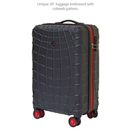 Condotti 20" black luggage embossed with cobweb pattern