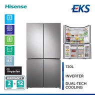 Hisense 4 Door Inverter Fridge (720L) RQ758N4ASV Refrigerator / Peti Ais 4 Pintu