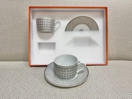 Hermes 愛馬仕咖啡杯 奶茶杯 銀色馬賽克 Coffee杯套裝