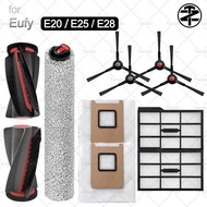 For eufy by Anker E28/E25 Omni Robot Vacuum Replacement Parts Accessories:Main Brush, HEPA Filter, M