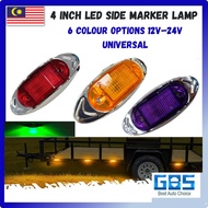 GBS CAR LED – 4 Inch LED Side Marker Lamp 12V/24V | Universal Car / Truck / Trailer Clearance Light 