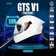 【 Free shipping 】Gille Helmet 135 GTS V1 PLAIN Motorcycle Helmets Full Face Dual Visor Free Iridium Lens