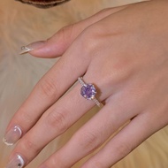 S925 Silver Ring Female 2.2ct Millennium Cut High Carbon Diamond Color Light Luxury Rose Ring