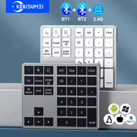Dual Bluetooth Numeric Keypad Dual-Mode Bluetooth+2.4G Wireless Keyboard K35 Digital Keyboard 300mAh