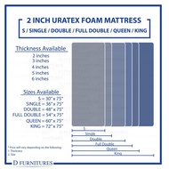 ♞,♘,♙Original URATEX 2 Inch Thick Foam Mattress W Cotton Cover - 30x75- 36x75- 48x75- 54x75- 60x75-