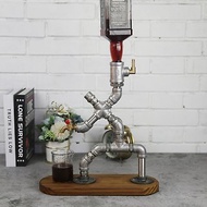 不銹鋼水管機器人創意個性咖啡廳酒吧復古裝飾擺件洋酒分酒器