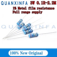 20PCS 3W Metal Film Resistor 1% Power Resistor 0.1-2.2M 2 3.3 4.7 10R 47 68 100 220 360 470 Ohn 1K 2