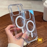 Shockproof Magnetic Clear Case For Samsung Galaxy S25 Plus Ultra S25+ A36 A16 A06 M35 M55 F55 C55 F1