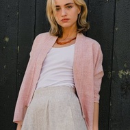 和風罩衫 - 紅白織紋 和服外套 素面 中性