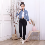 Sakura Glory - JAKET JEANS CROP CANDY DENIM PREMIUM UKURAN L-XXL / ATASAN / BLAZER / BLOUSE / WANITA