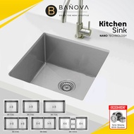 BANOVA Stainless Steel Home Kitchen Sink Sinki Dapur Nano Single Double Bowl SATIN Series