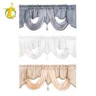 [Asiyy] Short Curtain with Tassel Small Window Curtain Decoration Breathable Rod Pocket