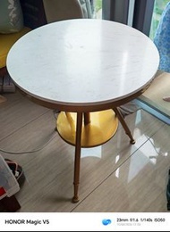 height adjustable大理石面金色圓桌