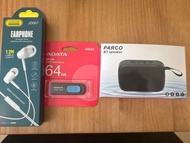 JOKADE 耳機 + ADATA USB + PARCO 藍牙喇叭