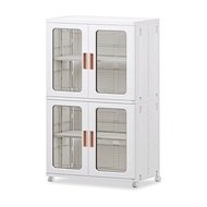 [特價]【Mr.box】65面寬-新式摺疊雙門2層收納櫃-特大號透明門