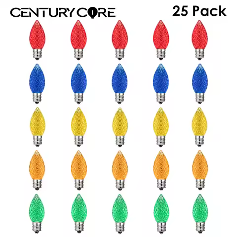 Strawberry C7 Led Lights Bulb 110v 220V 0.6W E12 Street Garland Replaceable Plastic Colorful Birthda