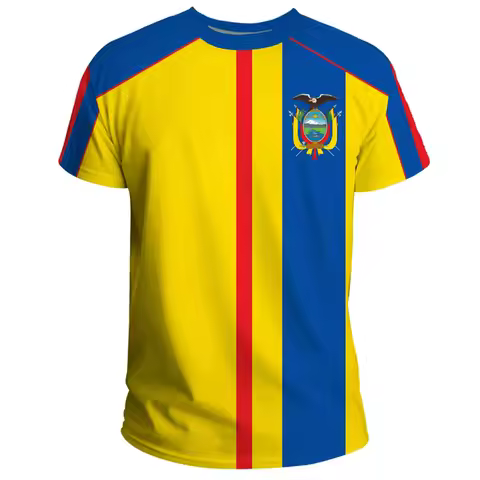 Hip Hop T Shirts Men Women Ecuador Flag Casual Tee Shirt Ecuadorian National Emblem 3D Printed Breat