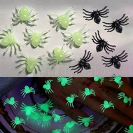 100pcs Simulation Mini Black Luminous Spiders Realistic Scary Spider Prank Halloween April Fools' Da