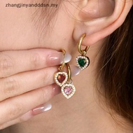 XXHZ Dazzling Clearly Colored Cubic Zirconia Drop Earrings for Women Dancing Events [MY]
