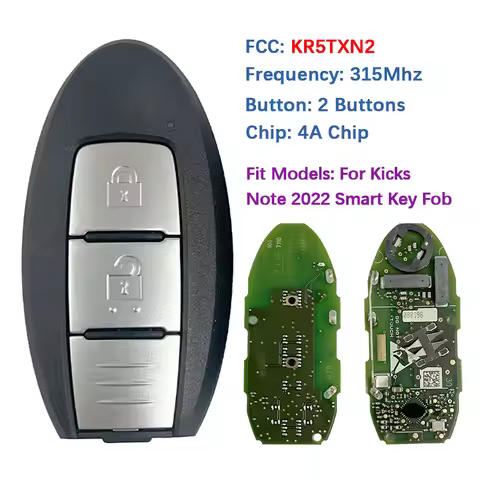 CN027125 Original 2 Buttons Smart Remote Key 4A Chip 315MHz FSK 285E3-6XJ0A FCC ID KR5TXN2 S18014460