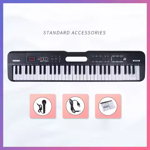 Portable 61 Keys Digital Music Electronic Keyboard Kids Multifunctional Electric Piano for Piano Stu