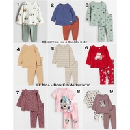 HM UK/US/ES/JP cotton set for boys and girls, sizes from 4-6m to 3-4y