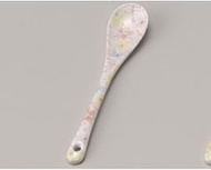 Ceramic Spoon, Flower Slim Spoon A, 4.6 x 0.9 inches (11.8 x 2.4 cm), Western Tableware, Cafes, Rest