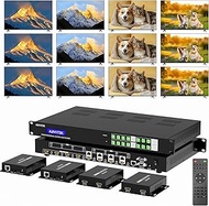 4K 4 in 12 Out HDMI Extender Matrix with Web GUI, HDMI Matrix Splitter/Switcher 4K@60Hz Over CAT6/7 