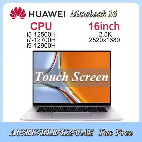HUAWEI MateBook 16s Laptop 2022 i5-12500H/i7-12700H/i9-12900H Intel Xe 16GB 512GB/1TB 16" 2.5K Touch