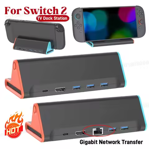 Portable TV Dock Station for Switch 2 4K@120Hz HDMI-compatible Adapter/Type C Port/USB Port /100W Ch